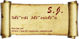 Sárdi Józsiás névjegykártya